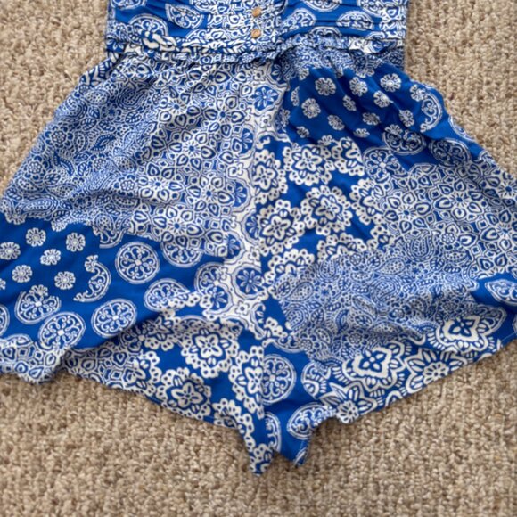 Zara Ruched Summer Tuscany Greece Vibe Printed Jumpsuit XS‎ 7987/771 - Picture 4 of 16